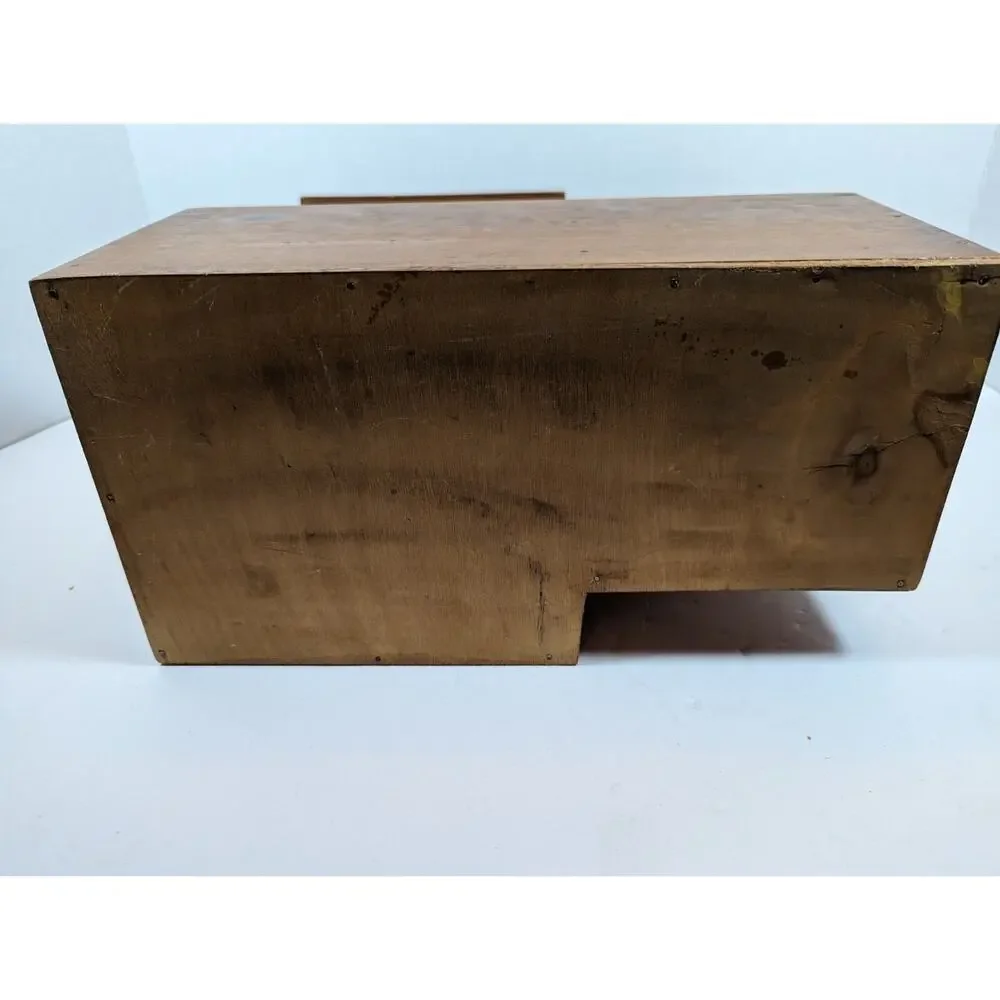 Hand Painted Wood General Store Kitchen Storage Box With Removeable Lids Vintage